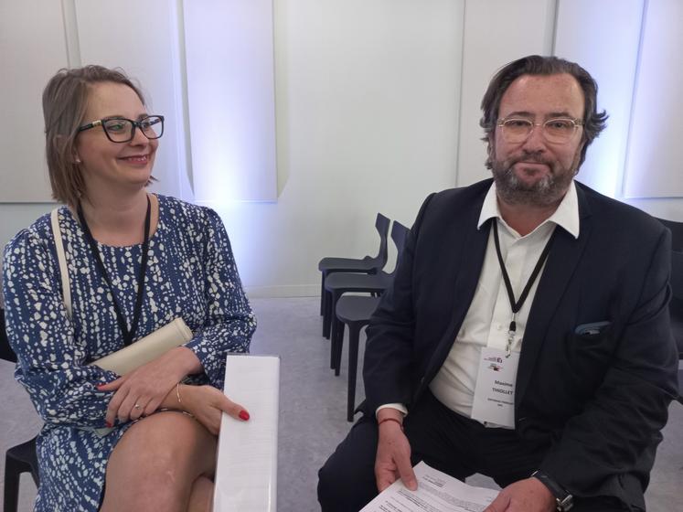 Cindy Camboly, directrice de l'Union patronale de la Charente, et Maxime Thiollet, président.