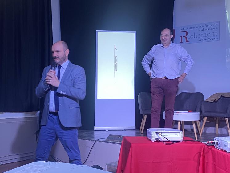 Yannick Laurent, directeur, et Lilian Jousson, président de l'Institut de Richemont lors de l'assemblée générale.