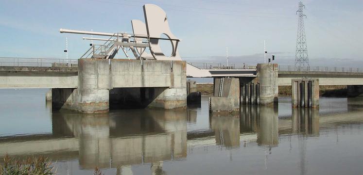 La travée mobile du pont (ci-dessus, la nouvelle mouture en visuel de synthèse) doit être complètement renouvelée ; elle sera soutenue par deux vérins, au lieu d'un seul auparavant.