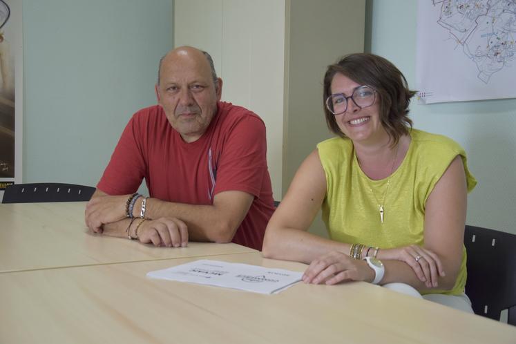 Philippe Vergnaud, adjoint au commerce d'Angoulême, boulanger à Saint-Cybard, et Émeline Fouché, manager du commerce.