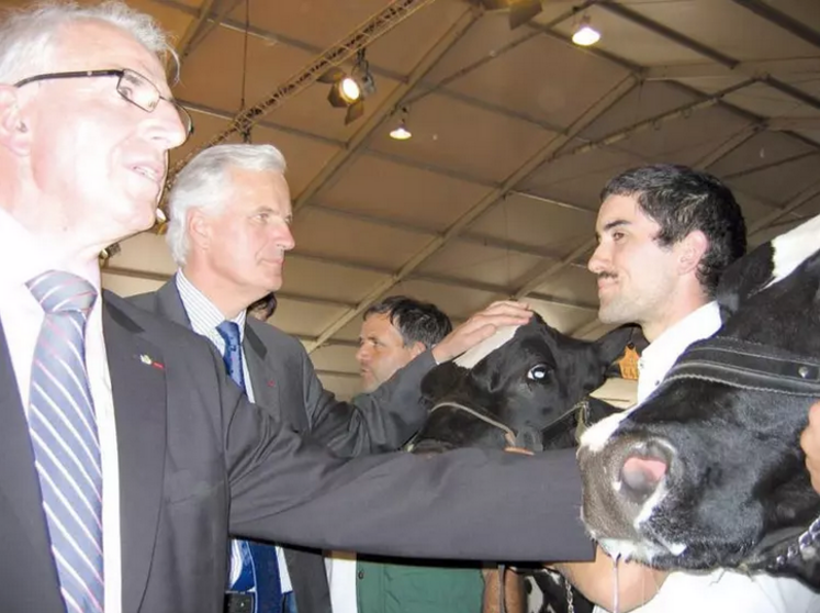 Michel Barnier, lors d'un passage au Sommet de l'élevage à Cournon (63) en tant que ministre de l'agriculture, en 2008.