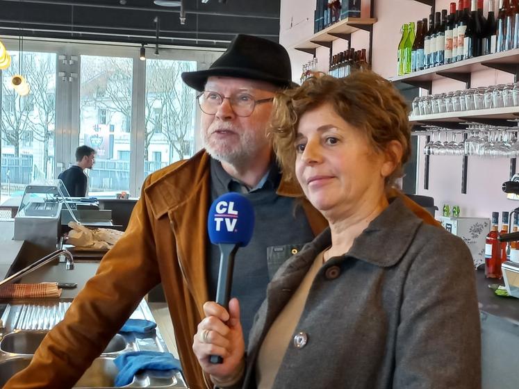 Corinne Gonthier et Jean-Luc Lassoudière en pleine promotion du Lieu Unique.