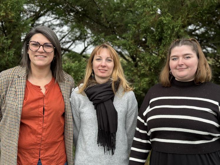 Roxane Boisson, directrice, Anaïs Mureau, administratif-recrutement, Léa Périvier, chargée de développement.