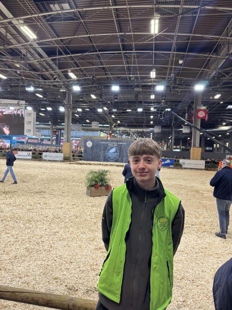Guillaume Vincent est arrivé au pied du podium lors du concours de jugement de bétail des jeunes en race Limousine.