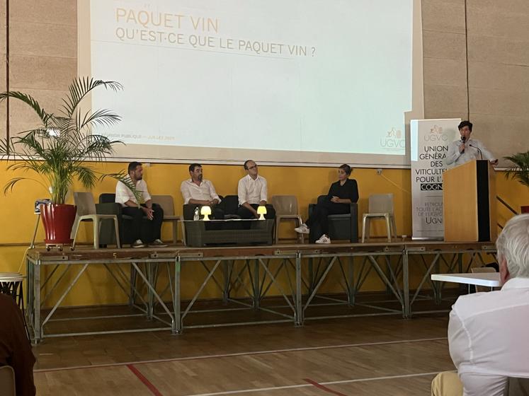 La première table ronde en présence de Pierre-Baptiste Fontaine, de la Cnaoc et Céline Rayer, du BNIC a permis d'évoquer le Paquet Vin et le VCCI, entre autres.