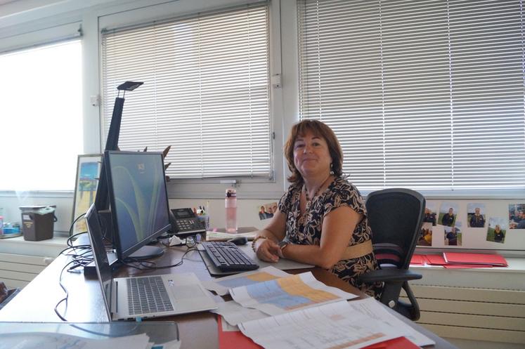 À côté de Laëtitia Plumat, les tableaux récapitulant toutes les pistes d'action envisagées pour muscler l'agriculture charentaise et la compagnie consulaire.