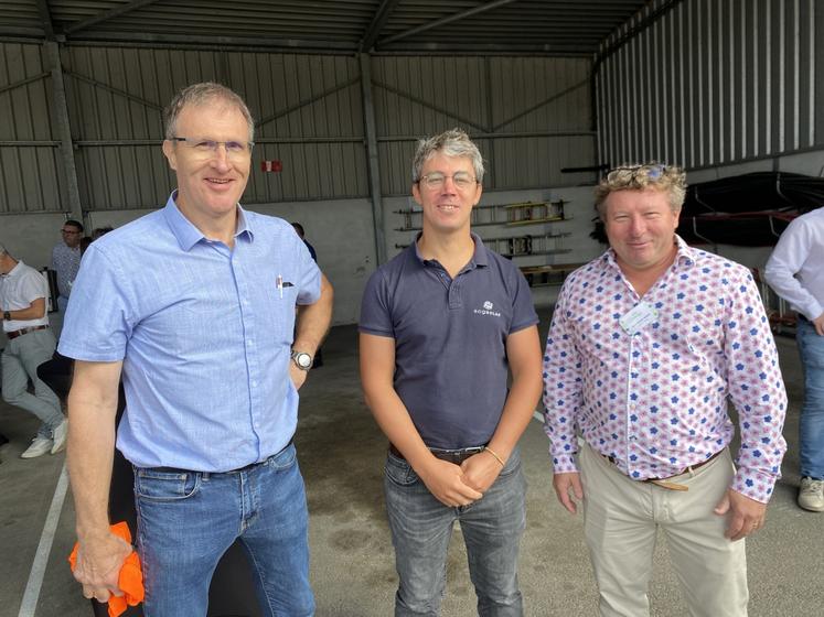 Les trois référents du projet Verbia, qui représentent chaque entité du consortium : Daniel Hausser (Séolis Prod), Clément Brossard (Sog Solar, maîtrise d'œuvre) et Benoît Michenot (Actif Solaire, bureau d'études).