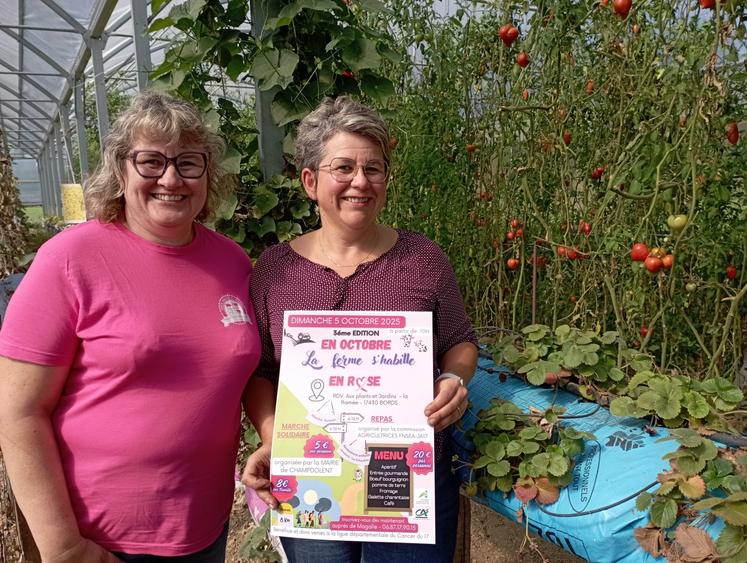 Nathalie Epagneaud et Magalie Vinet de la Commission des agricultrices FNSEA-JA 17, organisatrice de l'évènement.