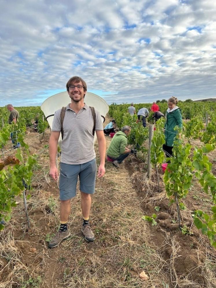 Avec les belles vendanges en cours, Clément Bos, vigneron à Oiron peut avoir le sourire. Les fruits sont en nombre, avec une belle acidité.