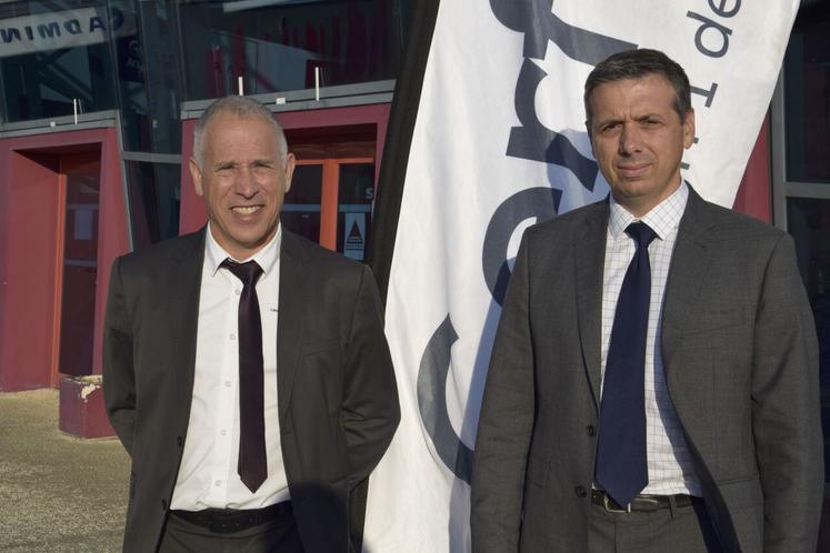 Médéric Gourbeau (à gauche), président de Cerfrance Poitou-Charentes, et son nouveau directeur Vincent Delochre.