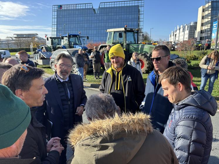 Serge Boulanger est arrivé sur le lieu du blocage un peu avant 11h.