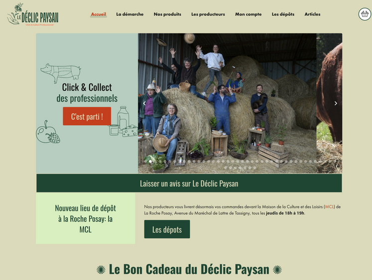 Les professionnels ont un site dédié, accessible sur le même site que les particuliers : www.declicpaysan.fr