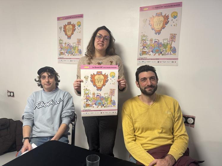 Alex Dubois-Held de la MPP, Manon Picot de la librairie Lilosimages et Jérôme Laniau de l'association Mic Mac ont présenté le programme de leurs structures pour le Grand Off.