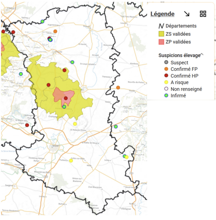 La zone de surveillance après la survenue d'un cas est levée au bout de 30 jours, sauf nouveau cas entre-temps.