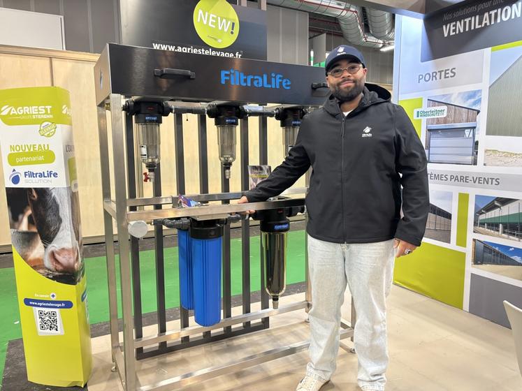 Auguste Minot présentait notamment sa solution sur le stand d'Agriest.