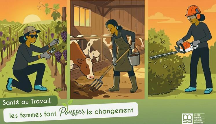 Une illustratrice a suivi les échanges des agricultrices sur le thème : "Santé au travail, les femmes font pousser le changement" à la Cité internationale de la bande dessinée et l'image, le 3 mars.