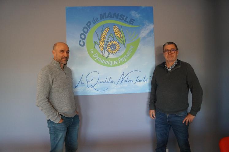 Sébastien Joubert, nouveau président de la Coop de Mansle et Stéphane Dulac, directeur par intérim