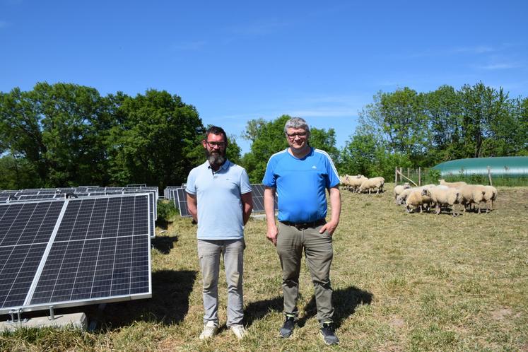 Panneaux photovoltaïques laiterie Pamplie ovins Grégoire Métais Christophe Nivault