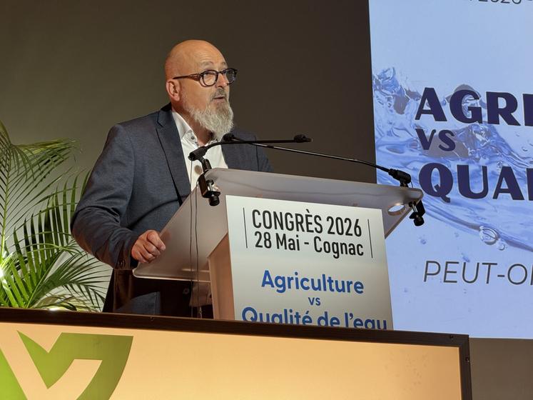 Christophe Prouteau, président du NACA, lors du congrès à Cognac, le 28 mai 2026.