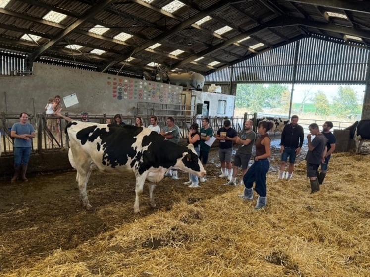 Les participants ont pu admirer les superbes mamelles des vaches du Gaec Bords de Moine.