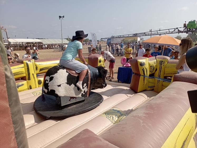 Les vaches ont été les grandes absentes de cette Fête... Mais un rodéo - mécanique - était malgré tout proposé aux plus jeunes !