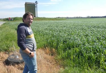 Sur cette parcelle aujourd’hui en grandes cultures, David Moreau espère voir bientôt la construction d’une centrale agrivoltaïque de 3MWc (Mégawatt-Crête) surplombant ses rangées de vignes. La production électrique couvrira l’équivalent de la consommation annuelle d’électricité de 800 foyers environ.