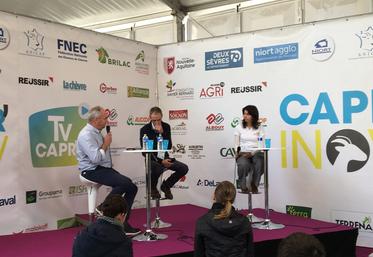 À Capr'Inov, les échanges ont été nourris sur les thématiques de la filière, comme ici lors de la Capr'I TV sur l'aménagement des bâtiments en faveur du bien-être animal.