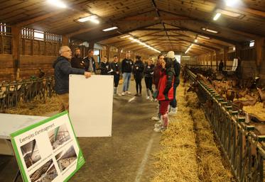 La journée sur l'EARL Piffeteau à Mazerolles avait vocation à montrer l'ensemble des services de la coopérative Agrial proposés aux éleveurs, dont, ici, les conseils pour aménager les bâtiments.