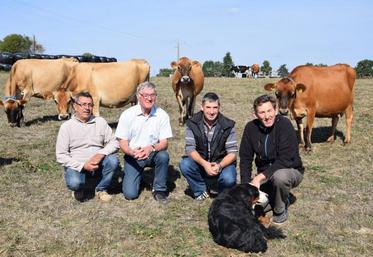 Les chevilles ouvrières du comice agricole de Charente-Limousine : Alain Raynaud, Raymond Vallée, Francis Merlaud et Christophe Hervy.