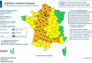 La situation météorologique au 14 octobre à 10h.