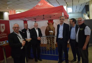 Le Salon de l’Agriculture Nouvelle-Aquitaine a été présenté par Olivier Degos, directeur de la chambre d’agriculture régionale, Bruno Millet, commissaire général du SANA, Luc Servant, président de la chambre d’agriculture régionale, , Jean-Pierre Raynaud, vice-président du Conseil Régional en charge de l’agriculture, Pierre-Yves Pose, trésorier du SANA et Dominique Graciet, président du SANA (de droite à gauche sur la photo).