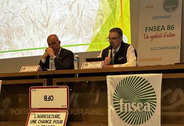 Arnaud Rousseau, ici aux côtés de Sébastien Berger, a expliqué comment se déroulent les négociations au  national.