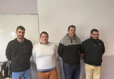 Pour épauler Charlotte Joseph au PAI, un nouveau bureau composé de JA : de g. à dr, Alex Baudouin, Romain Auzanneau, Antoine Madier et Quentin Osmond.