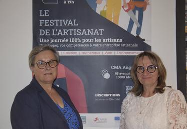 Geneviève Brangé, présidente de la Chambre de métiers et de l'artisanat de Charente, et Valérie Crété, responsable du service économique.