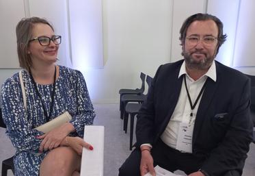 Cindy Camboly, directrice de l'Union patronale de la Charente, et Maxime Thiollet, président.