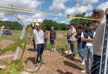 Une vingtaine de personnes ont échangé avec Louison Grollet sur son parcours à l'installation.