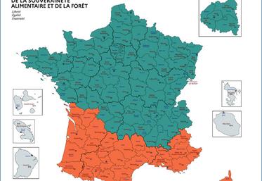 Carte de la zone vaccinale FCO-BTV3 au 17 octobre 2024.