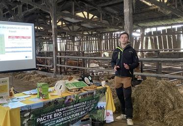 Baptiste Soubeyran effectue le calcul du prix de revient auprès des exploitants pour Bio Nouvelle-Aquitaine.