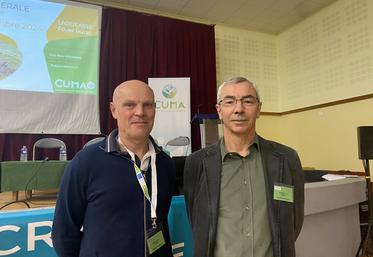 Olivier Marquis, président de la FdCuma Deux-Sèvres, élu mi-novembre, et Pascal Chantepie, directeur.