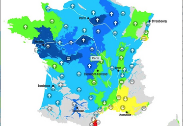 Le niveau des nappes au 1er janvier est bon quasiment partout en France.