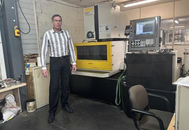 Yannick Roche recevra dans quelques jours une machine de découpe à l'eau qui va lui permettre de diversifier l'activité de MES à Lhommaizé.