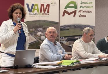 Hélène Berhault-Gaborit, l'animatrice, et Yves Debien, le président, sont revenus sur l'activité de Valeurs Agri Métha lors de l'assemblée générale, le 26 mars à Confolens.