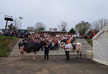 Les vainqueurs des concours du festival laitier 2024 de Chabanais, en Prim'holstein et en Normande.