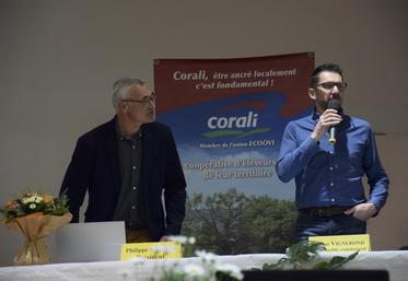 Philippe Soenen et Laurent Vignerond, lors de l'AG de Corali le vendredi 26 avril 2024 à Chasseneuil.