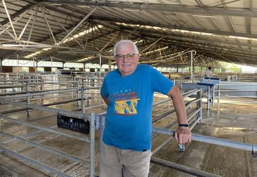 Bernard Proust, président de Festiv'Agri, sous le foirail du marché aux veaux de Lezay.