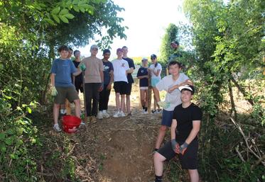 Les jeunes de l'Arantelle, aux Roches Prémarie, ont fabriqué un enclos pour les moutons de la commune.
