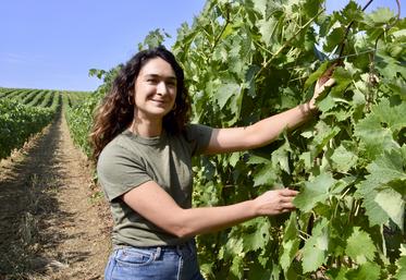 La jeune viticultrice Coline Brisson est installée à Saint-Cybardeaux.