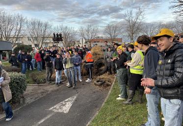 Une centaine d'élèves ont manifesté à la DDT à Poitiers.