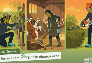 Une illustratrice a suivi les échanges des agricultrices sur le thème : "Santé au travail, les femmes font pousser le changement" à la Cité internationale de la bande dessinée et l'image, le 3 mars.