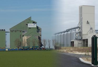 La station de semences de Terre Atlantique à Aigrefeuille-d'Aunis et le plus récent site de la Coopérative de Matha, à Blanzac-lès-Matha.